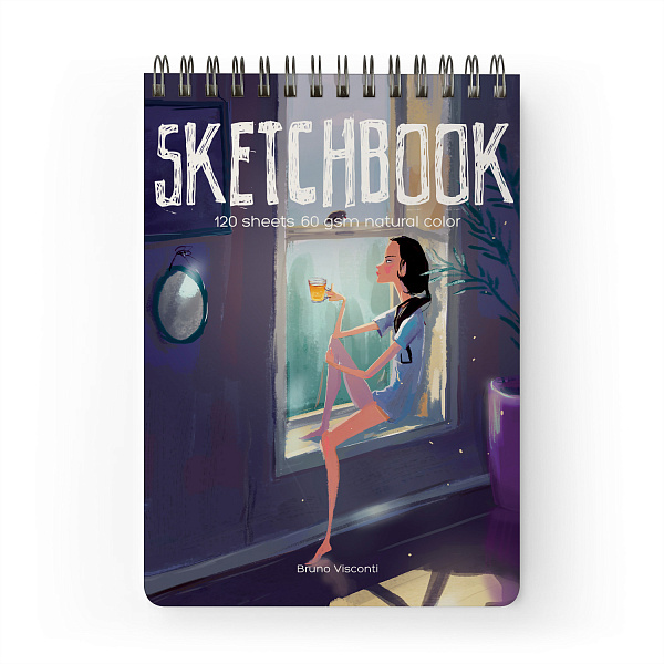 SKETCHBOOK 185х250 мм 120 л. пухлая 60 гр. на гребне (4вида)