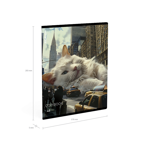Тетрадь 48 л. кл. ErichKrause Big City Cats, глянцевая ламинация_MIX-PACK