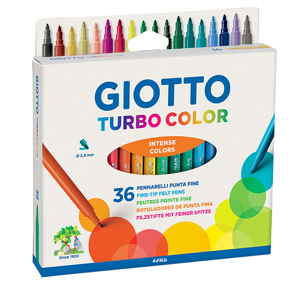 Фломастеры суперсмываемые 36 цв "Giotto" TURBO COLOR 071600 