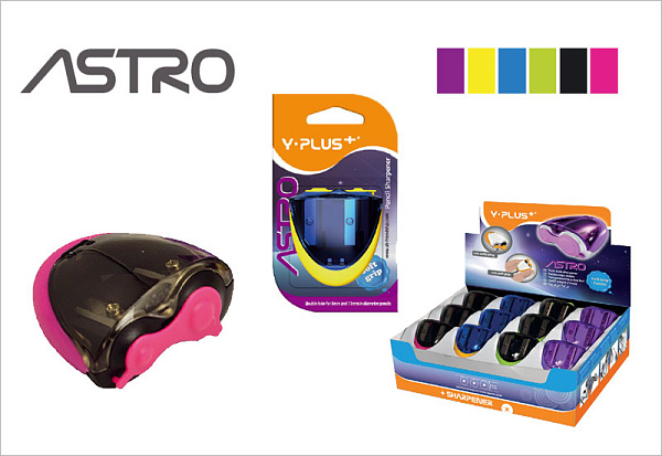 Точилка 2 отв. Y-Plus ASTRO. с контейнером ассорти, дисплей