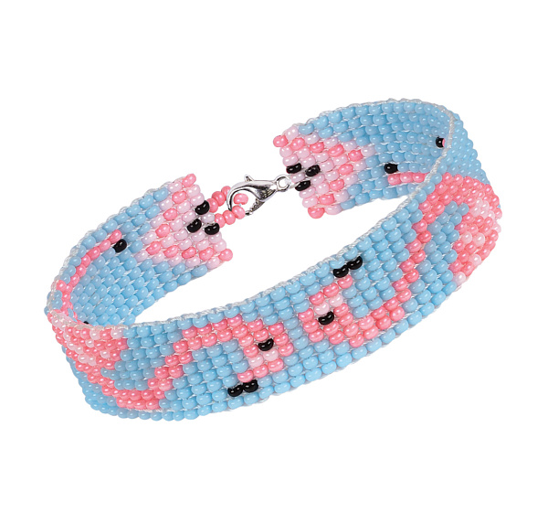 Набор для бисероплетения "Klart"  "Браслет. Фламинго" 2 см