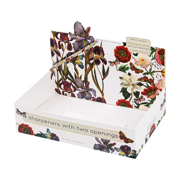 Точилка 2 отв. С КОНТЕЙНЕРОМ "FLORA. BLOOM FLOWERS" (2 ВИДА)