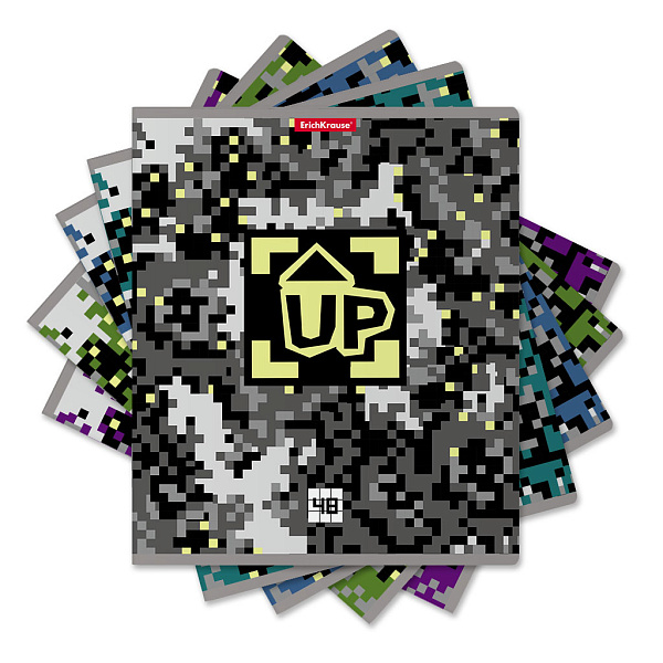Тетрадь 48 л. кл. ErichKrause "Pixel Game" выборочный УФ-лак_MIX-PACK