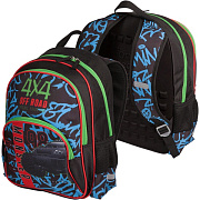Рюкзак "Attomex. Basic. Offroad Monster" школьный 38x27x17 см (14 л) вес 550 г, 1 отделение на молнии, 2 передних кармана на молнии и 2 боковых, эргономичная формоустойчивая спинка с массажными точками и каналами для вентиляции и мягкие S-образные ре