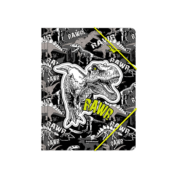 Папка на резинке А4 ErichKrause Dinosaur Park, пластиковая  (в пакете по 4 шт.)