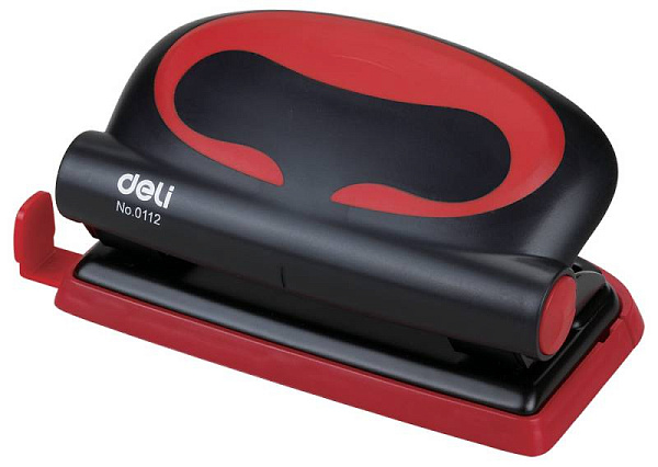 Дырокол на 10 л. Deli Essential Plus  металл ассорти отв.:2 с линейкой