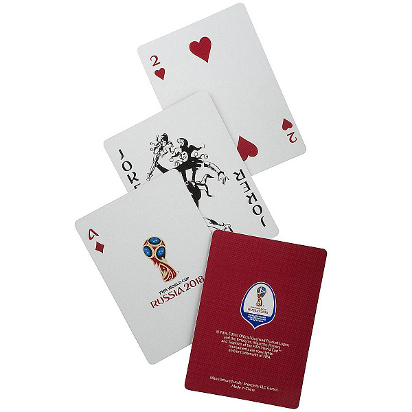 FIFA2018 Карты игральные картон 54шт красные