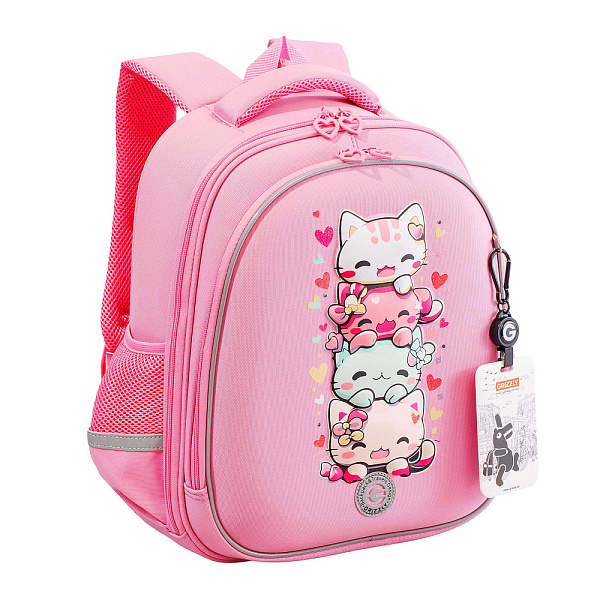 Рюкзак школьный с картхолдером на держателе (/2 розовый)