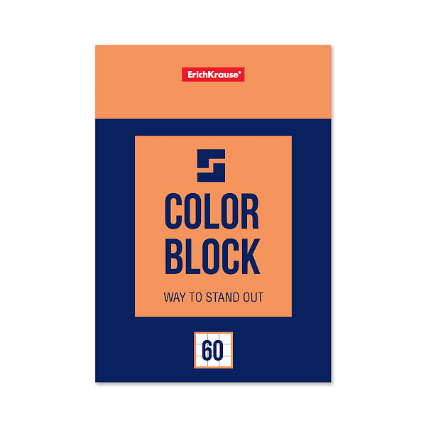Блокнот А6 60 л. кл. на клею ErichKrause® Color Block, 