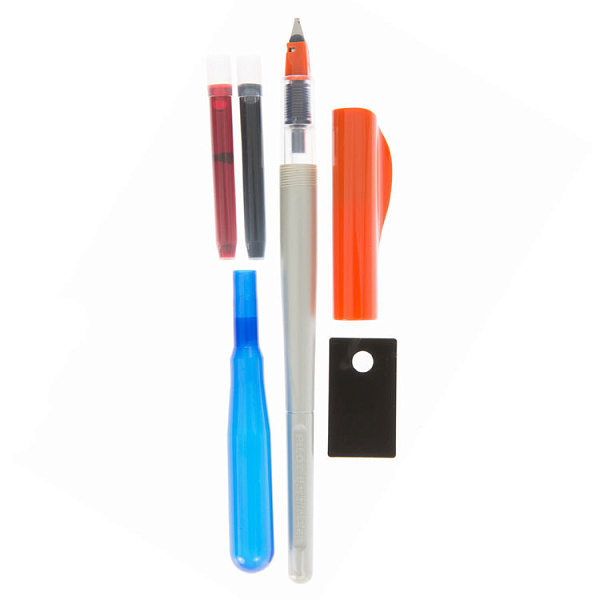 Перьевая ручка для каллиграфии PILOT Parallel Pen 1,5мм, 2 картриджа (черный, красный)