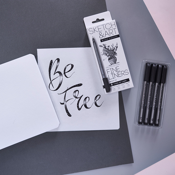 Набор линеров "SKETCH&ART" УТОЛЩЕННЫХ ЧЕРНОГО ЦВЕТА, 4 штуки