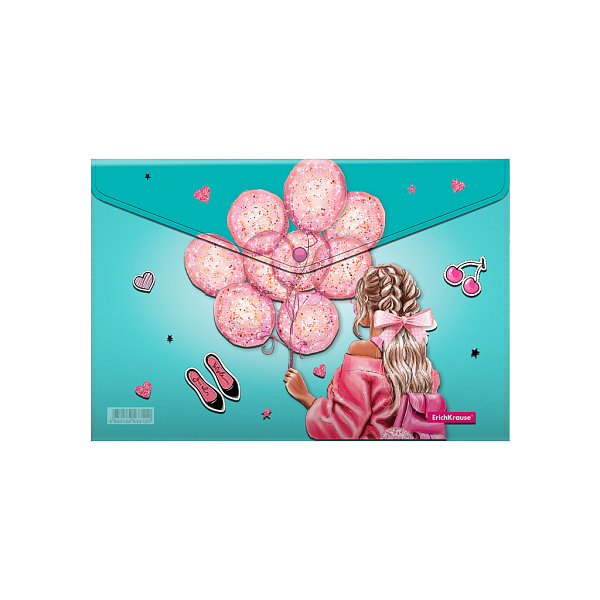 Папка-конверт на кн. А4 ErichKrause Girly Day, (в пакете по 12 шт.)