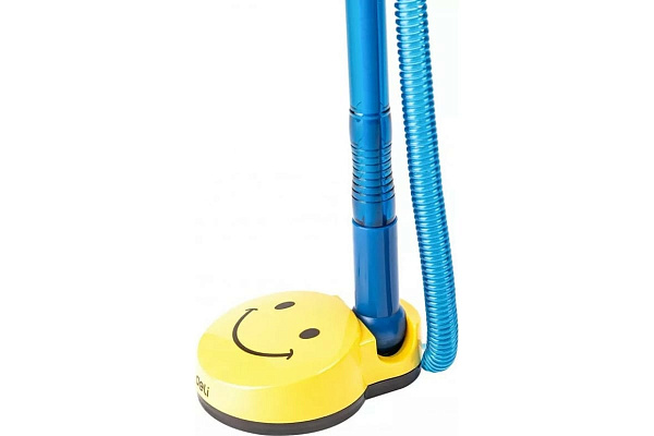 Ручка шариковая автомат. 0,7 мм на подставке Deli, СИНЯЯ резин. манж