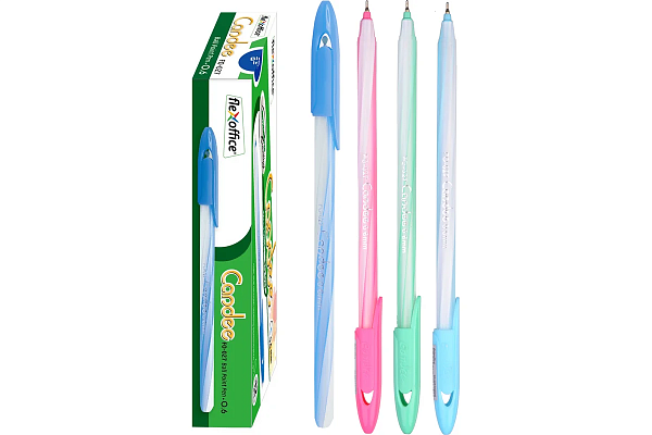 Ручка шариковая 0,6 мм "FLEXOFFICE Candee" СИНЯЯ  BOX 24