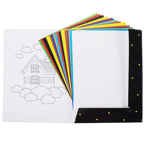 Набор картона и цв. бумаги мел.18 л. 8 цв. + 8цв.+ 2 белых А4 "Мы Утята" 194х280мм  в папке