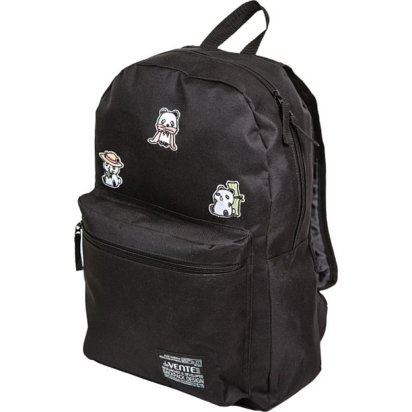 Рюкзак подростковый "deVENTE. Panda" черный 40x29x17 см, 250 г, 1 отд. на молнии, 1 передний карман, вышивка, 