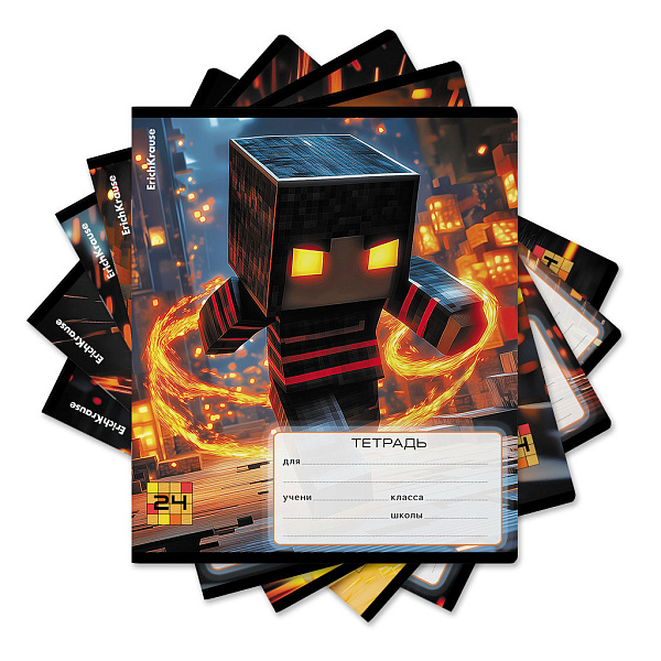 Тетрадь 24 л. кл. ErichKrause Mine Block, MIX-PACK