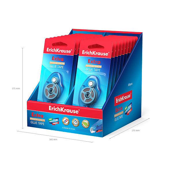 Клеящая лента ErichKrause Extra, 6.5мм х 8.5м (в блистере по 1 шт.)