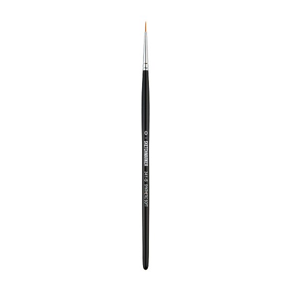 Кисть для акрила Sketchmarker 341 синтетика мягкая круглая ручка короткая №0