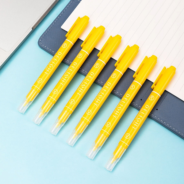 Маркер-текстовыделитель 1-4 мм Deli двойной пиш. наконечник желтый