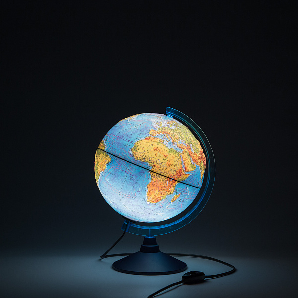 Глобус Физический Рельефный  с подсветкой 250 мм. КлассикЕвро