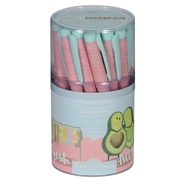 Ручка шариковая 0,7 мм "FreshWrite. Авокадо. Любовь" СИНЯЯ