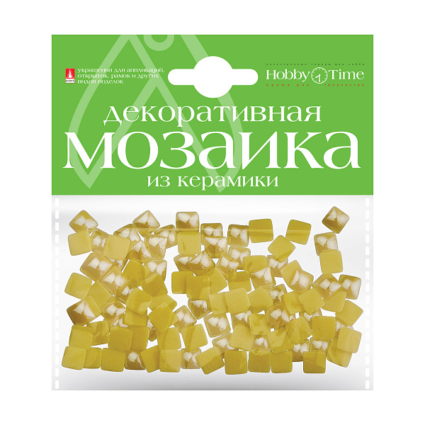 Мозаика декоративная из керамики 8х8 мм,100 шт., ЖЕЛТЫЙ