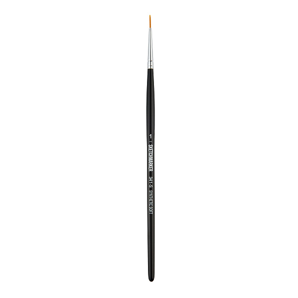 Кисть для акрила Sketchmarker 341 синтетика мягкая круглая ручка короткая №1