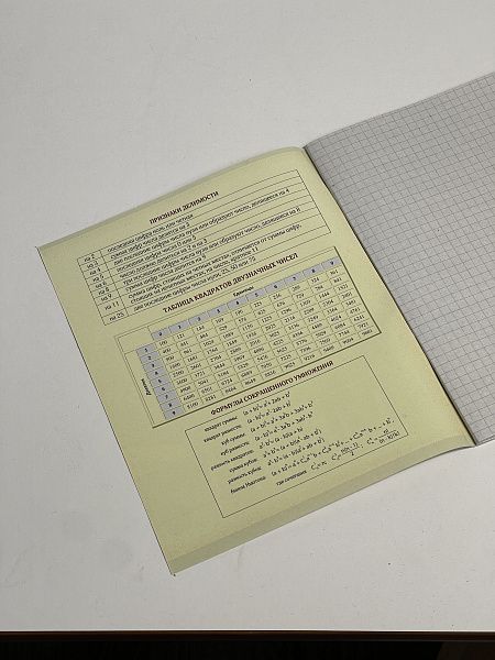 Тетрадь предметная 36 листов "Картинки" Алгебра, со справочным материалом, обложка мелованная бумага, блок №2 (серые листы)