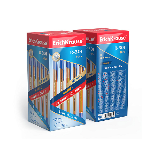 Ручка шариковая 0,7 мм ErichKrause® R-301 AMBER синяя