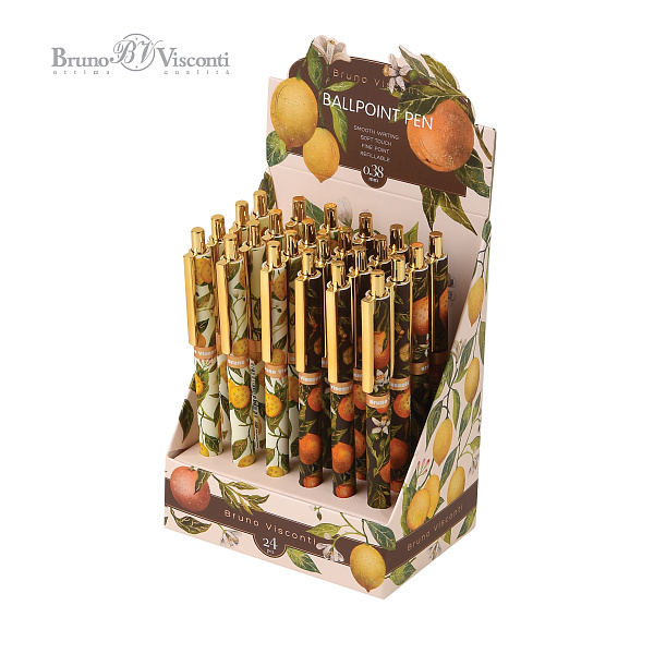 Ручка шариковая автомат 0,38 мм "FLORA. PARADISE" СИНЯЯ