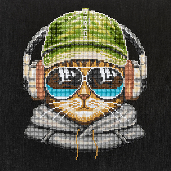 Алмазная мозаика 30*30 "ФРЕЯ" постер "Кот- меломан"