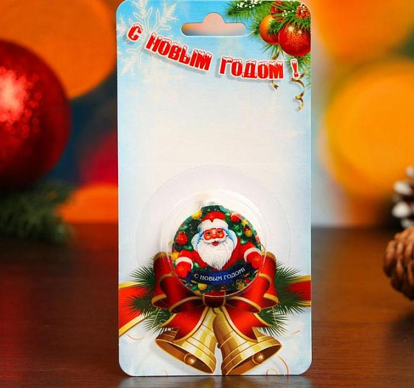 Свеча-медальон "С Новым Годом" 4х4см
