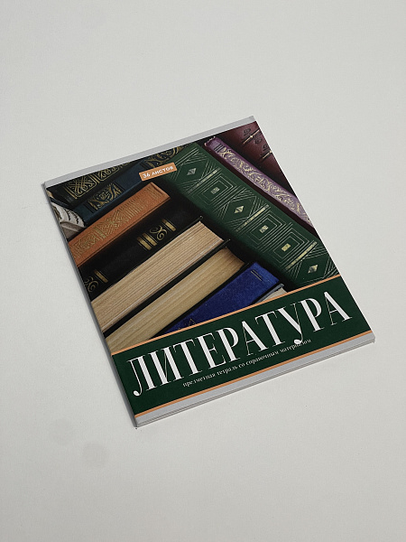 Тетрадь предметная 36 листов "Картинки"  Литература, со справочным материалом, обложка мелованная бумага, блок №2 (серые листы)