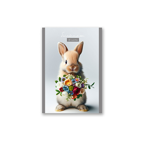 Блокнот А6 32 л. кл. "Зайка моя" на скобе, 01727  "Светоч"