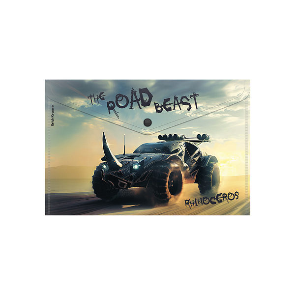 Папка-конверт на кн. А4 ErichKrause Road Beast, ассорти (в пакете по 12 шт.)