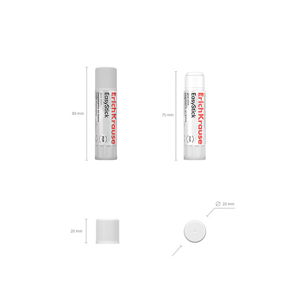 Клей-карандаш  06 г ErichKrause EasyStick, (в коробке-дисплее )