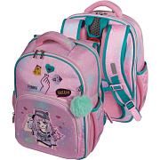 Рюкзак "deVENTE. Next. Manga Girl" школьный жесткий 37x28x18 см (17 л) вес 1000 г, 2 отделения на молнии для формата A4, карман с органайзером, 1 передний карман, 2 боковых кармана сеточкой на резинке, эргономичная формоустойчивая спинка с двойной ве