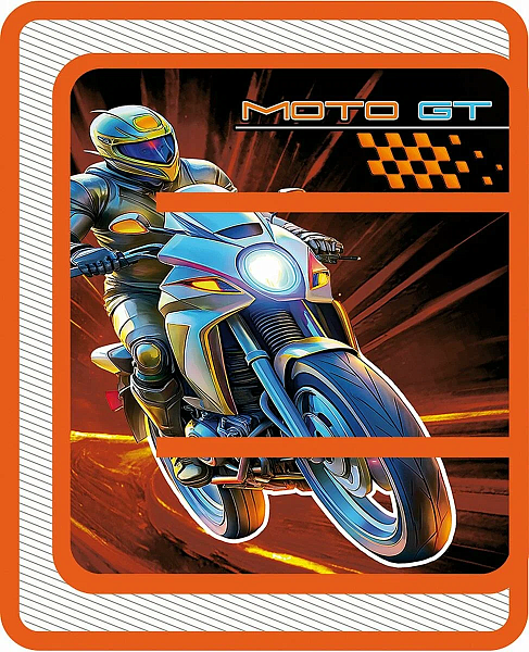 Папка для труда А4 молния вокруг, пластик 325/230/25 "MOTO GT" 2025