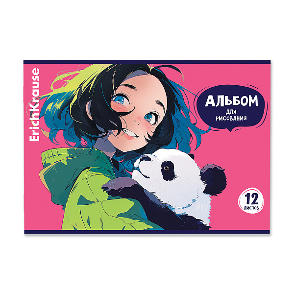 Альбом д/рис. 12 л. ErichKrause Panda Hugs, А4, на скобе  MIX-PACK