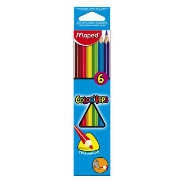 Карандаши 6 цв. Maped COLOR'PEPS треугол., ударопр., картон