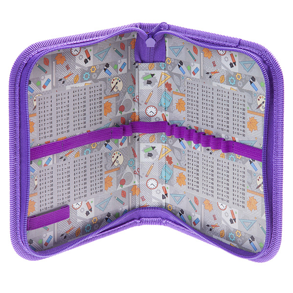 Пенал 1секц. д/дев. 190*130 Hatber "Фруктовое настроение" с табл.умножения, мат.ламин. 3D фольга