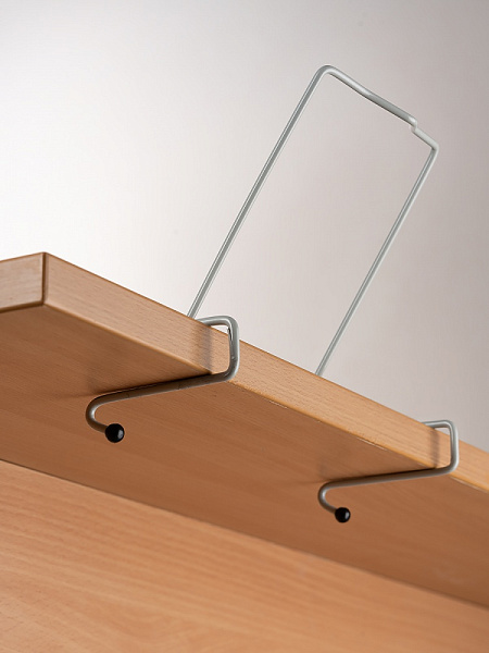 Подставка для книг Глобус металлическая, для парт толщиной до 20 мм, серая