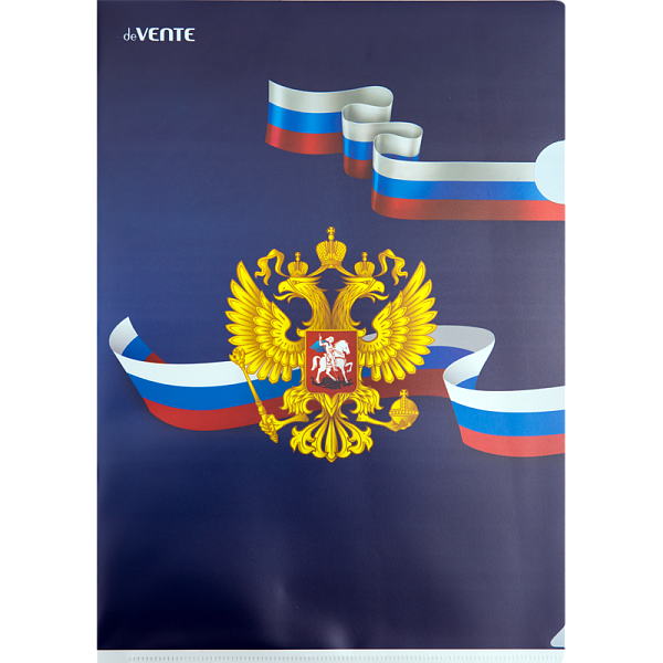 Папка-уголок А4 "deVENTE. Герб" 180 мкм, непрозрачная с рисунком, индивидуальная маркировка