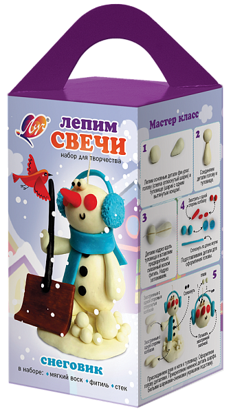 Набор с воском для лепки свечей "Снеговик" Луч