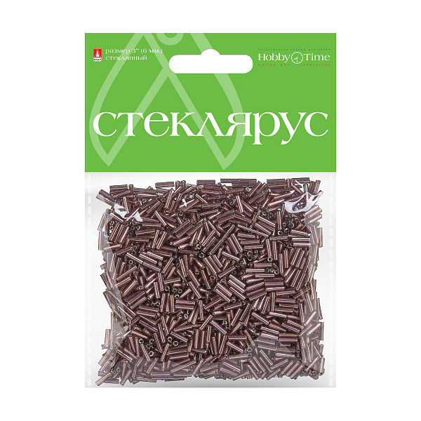 Стеклярус металлизированный, 6 мм, 60 гр, ЛАВАНДОВЫЙ, №14