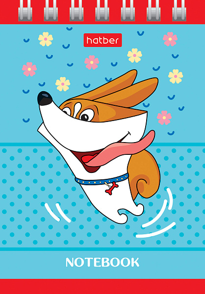 Блокнот А7 40 л. без линовки на гребне "Рыжий Коржик" тониров.блок 