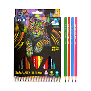Карандаши 36 цв. "deVENTE. Trio Mega Soft" 4М, диаметр грифеля 3 мм, трехгранные, в карт
