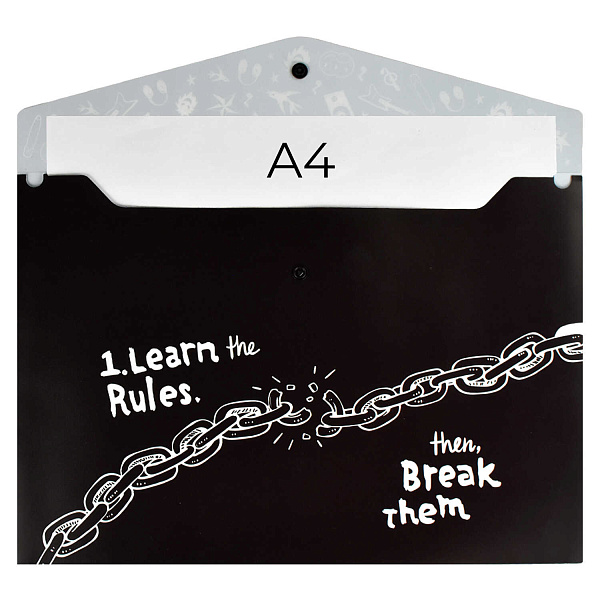 Папка для тетрадей А4 Феникс+ "ПАНК 2" (полипропилен, 33x23.5 см, 1 отд., кнопка, УФ-печать)