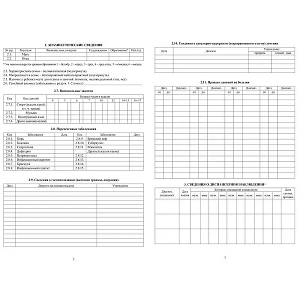 Медицинская карта. История развития ребёнка А4 16л.Красная скреп., обл.-офсет №1, 200х285